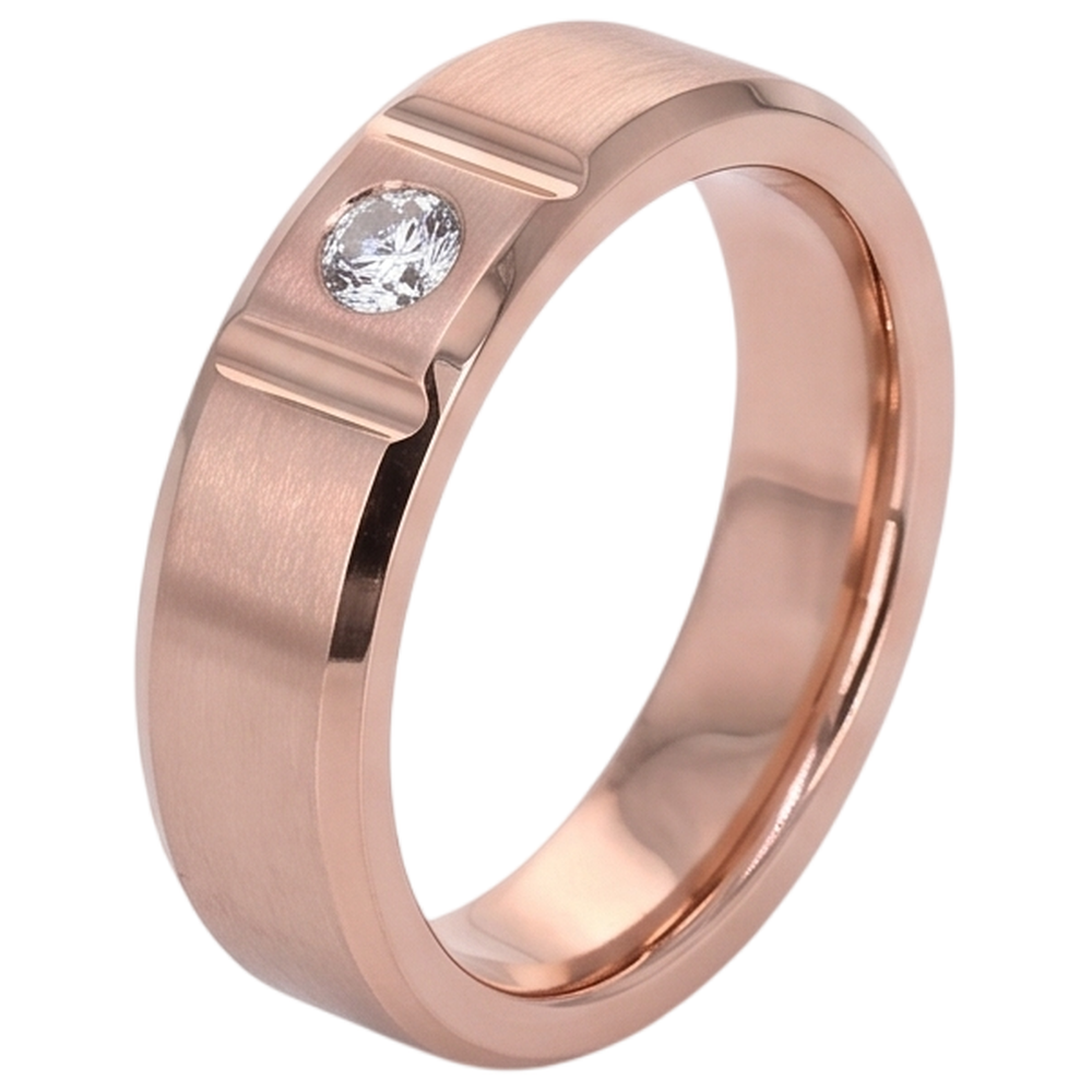 Vero Anello Da Uomo Gypsy Con Finitura Satinata 0,25 Carati In Oro Rosa 14K