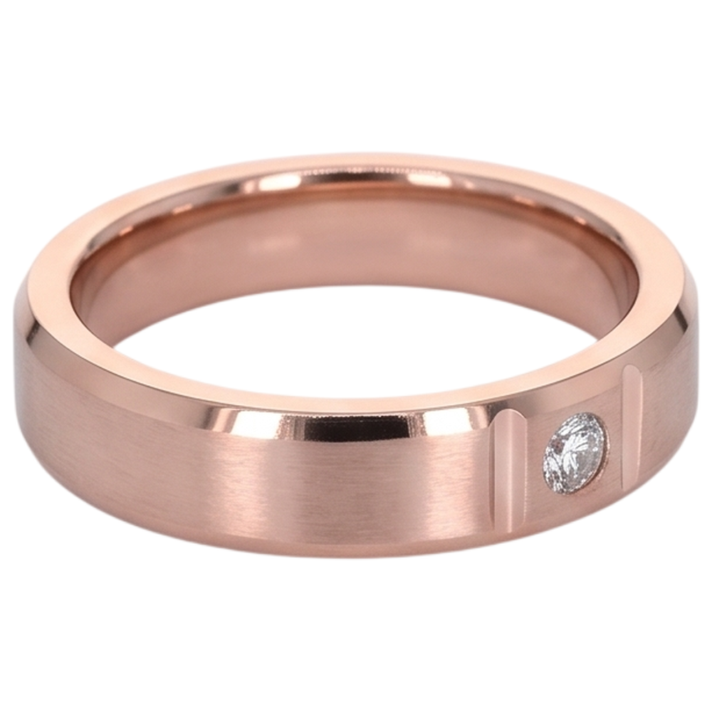 Vero Anello Da Uomo Gypsy Con Finitura Satinata 0,25 Carati In Oro Rosa 14K