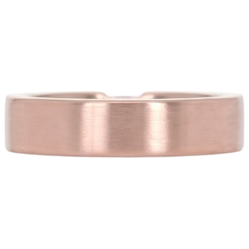 Vero Anello Da Uomo Rotondo In Oro Rosa 14K Con Set Di Tensione 0.75 Carati