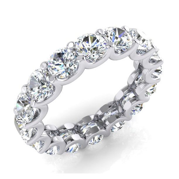 Vero Diamante Fede Nuziale Dell'Eternità Fascia In Oro 4 Carati 4,1 mm