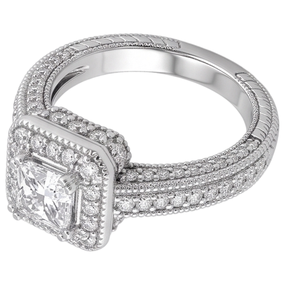 Vero Diamante Naturale Autentico ( non creato in laboratorio ) Da 1,75 Carati Con Anello Di Fidanzamento In Oro Bianco 14K Con Castone