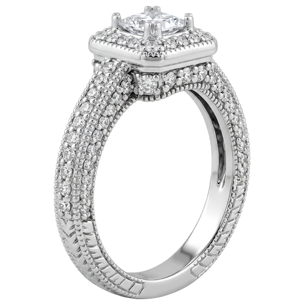 Vero Diamante Naturale Autentico ( non creato in laboratorio ) Da 1,75 Carati Con Anello Di Fidanzamento In Oro Bianco 14K Con Castone
