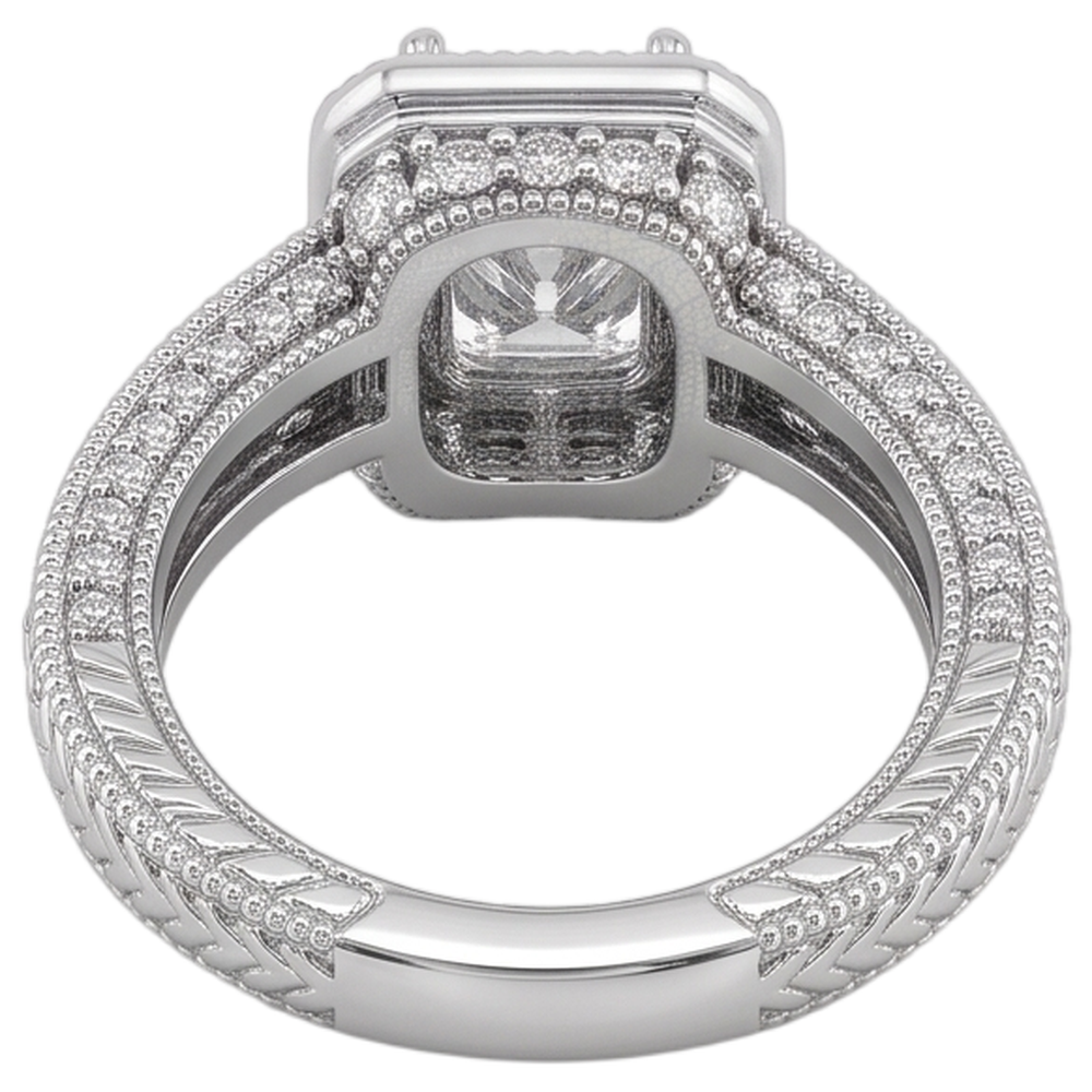 Vero Diamante Naturale Autentico ( non creato in laboratorio ) Da 1,75 Carati Con Anello Di Fidanzamento In Oro Bianco 14K Con Castone