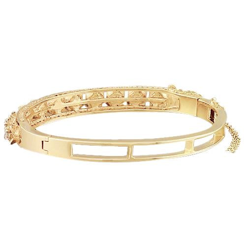 Vero Bracciale In Stile Petalo 3,30 Carati Con Gioielli In Oro Giallo 14K