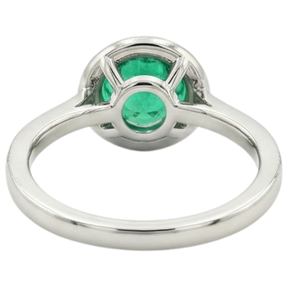 Anello con Pietra Preziosa Oro 14 Carati Bicolore con Smeraldo – vista posteriore