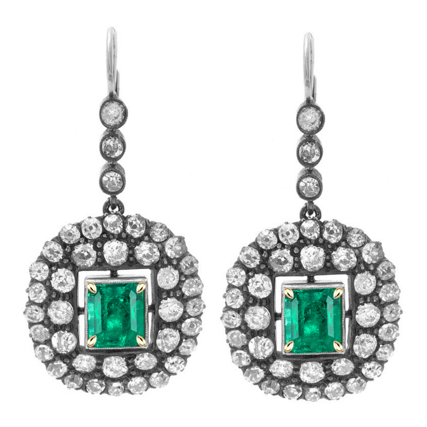 Raffinato Smeraldo Colombiano Gemstone Earring 2 carati – vista principale