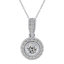 Vintage Diamante Fine Collana Pendente 2 carati – Oro 14 Carati