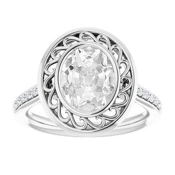 Diamante Anello di Fidanzamento Halo – Vintage 2 carati Oro
