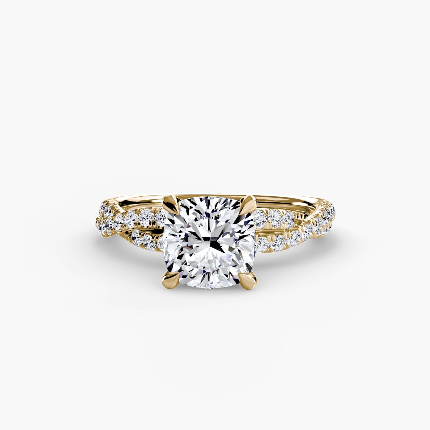 Taglio Brillante Pietra Preziosa anello in Gold – vista angolare