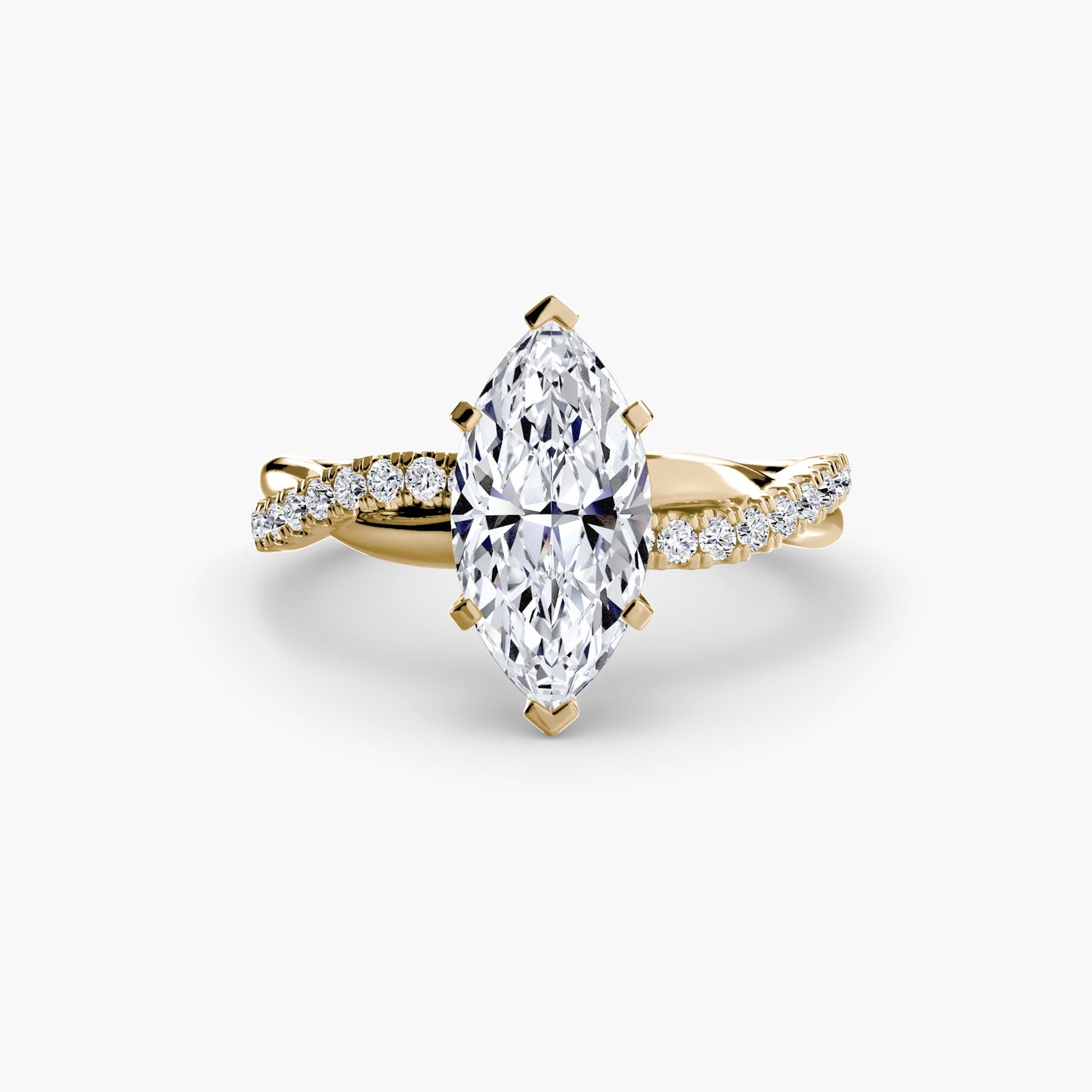 Taglio Brillante Smeraldo Fine anello in Gold – vista alternativa
