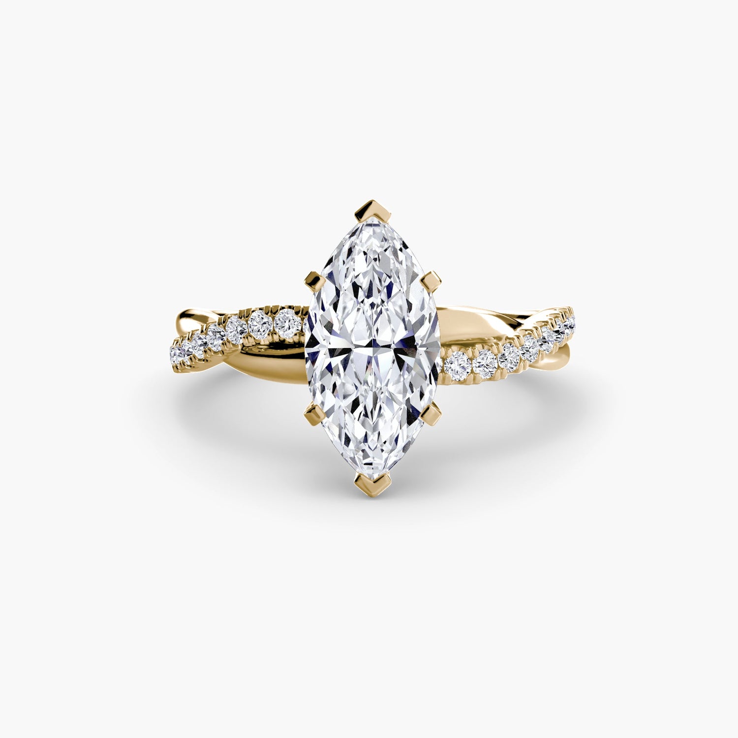 Taglio Brillante Smeraldo Fine anello in Gold – vista alternativa