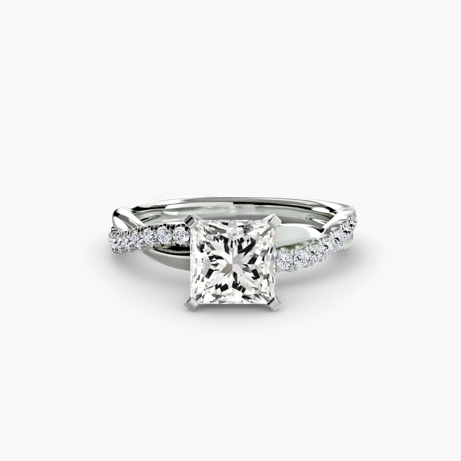 Taglio Brillante Smeraldo Fine anello in Gold – vista principale