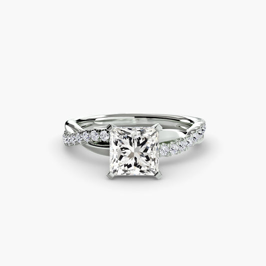 Taglio Brillante Smeraldo Fine anello in Gold – vista principale