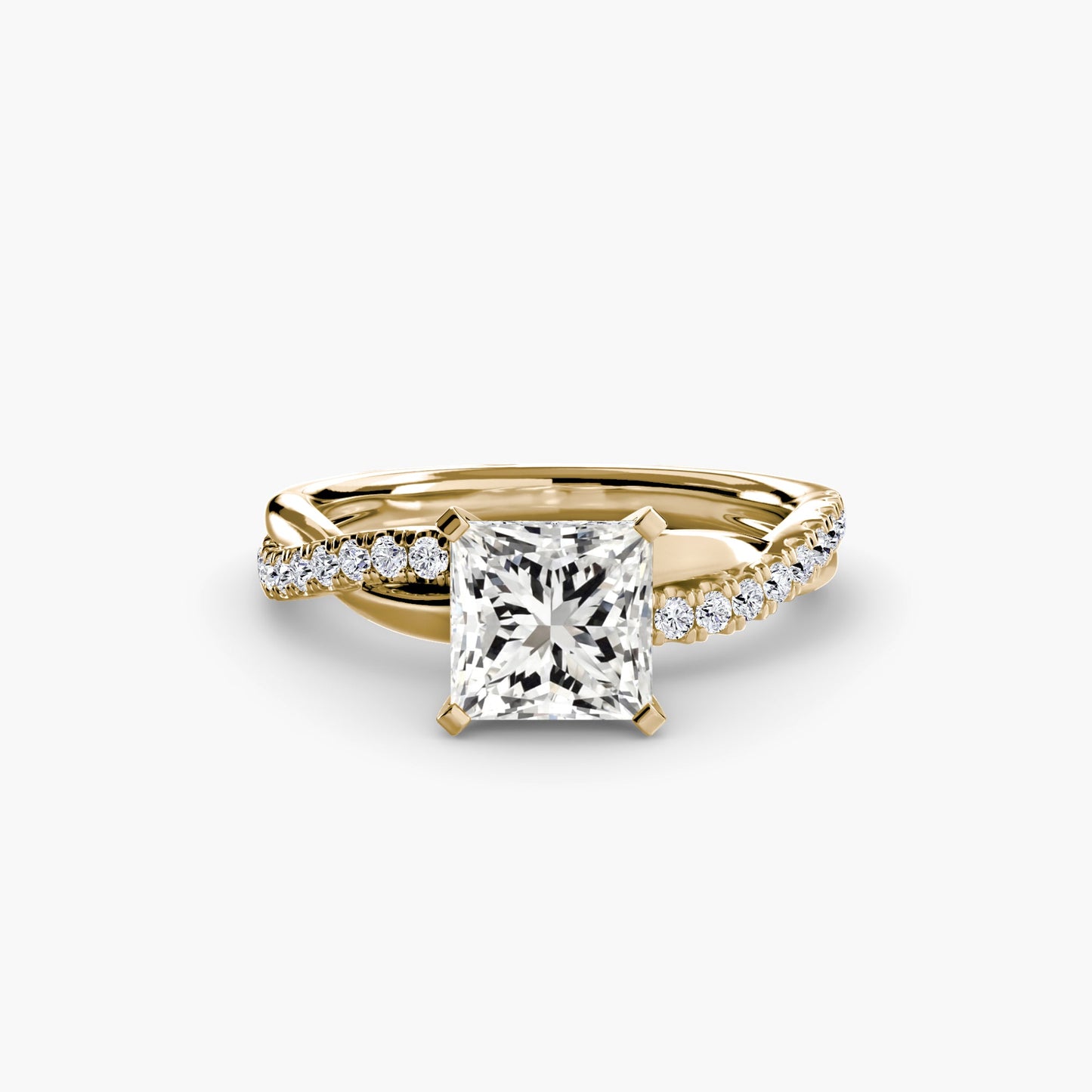 Smeraldo Fine Taglio Brillante Setting in Gold – vista principale