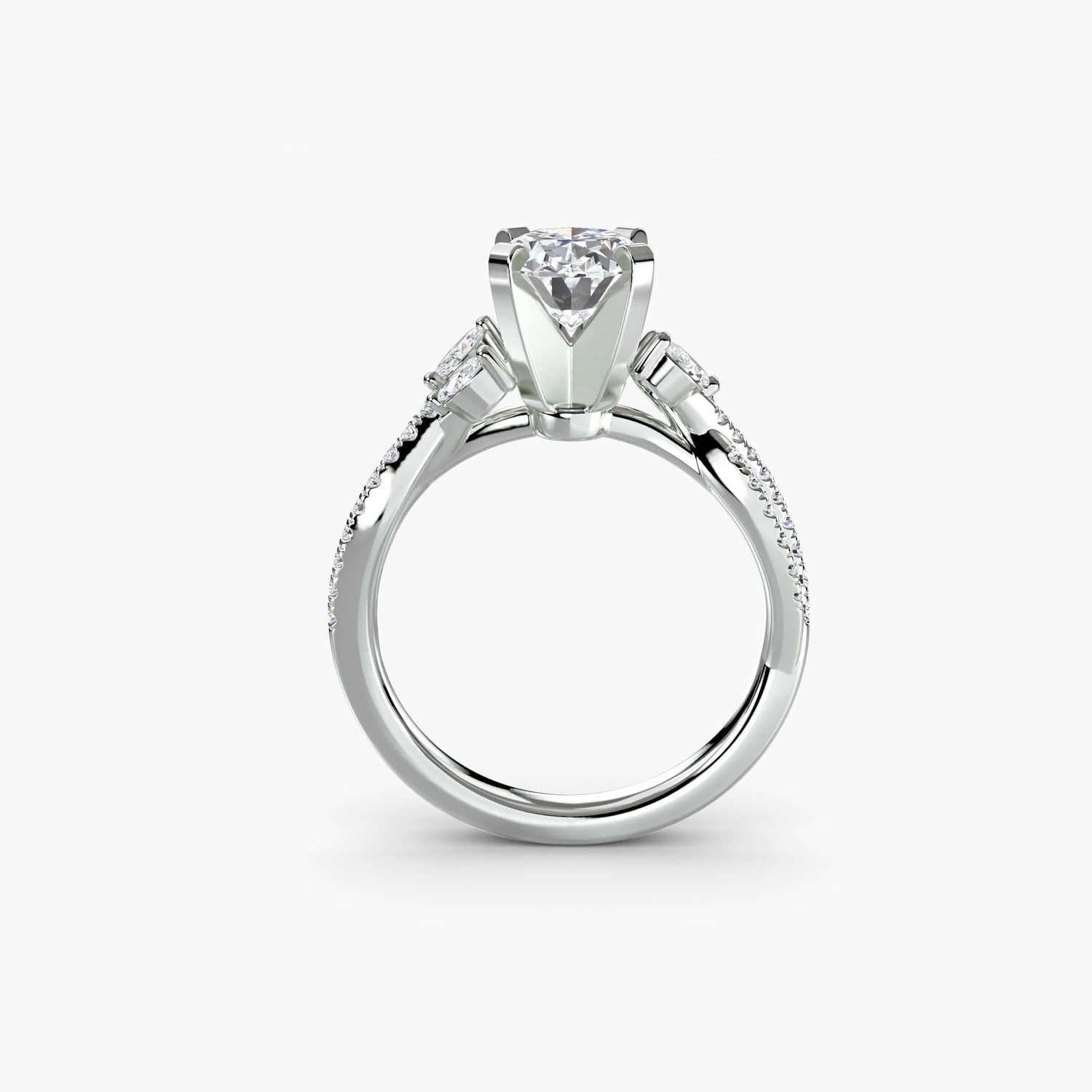 Fatto a mano Brillante Setting 0,35 carati – vista frontale