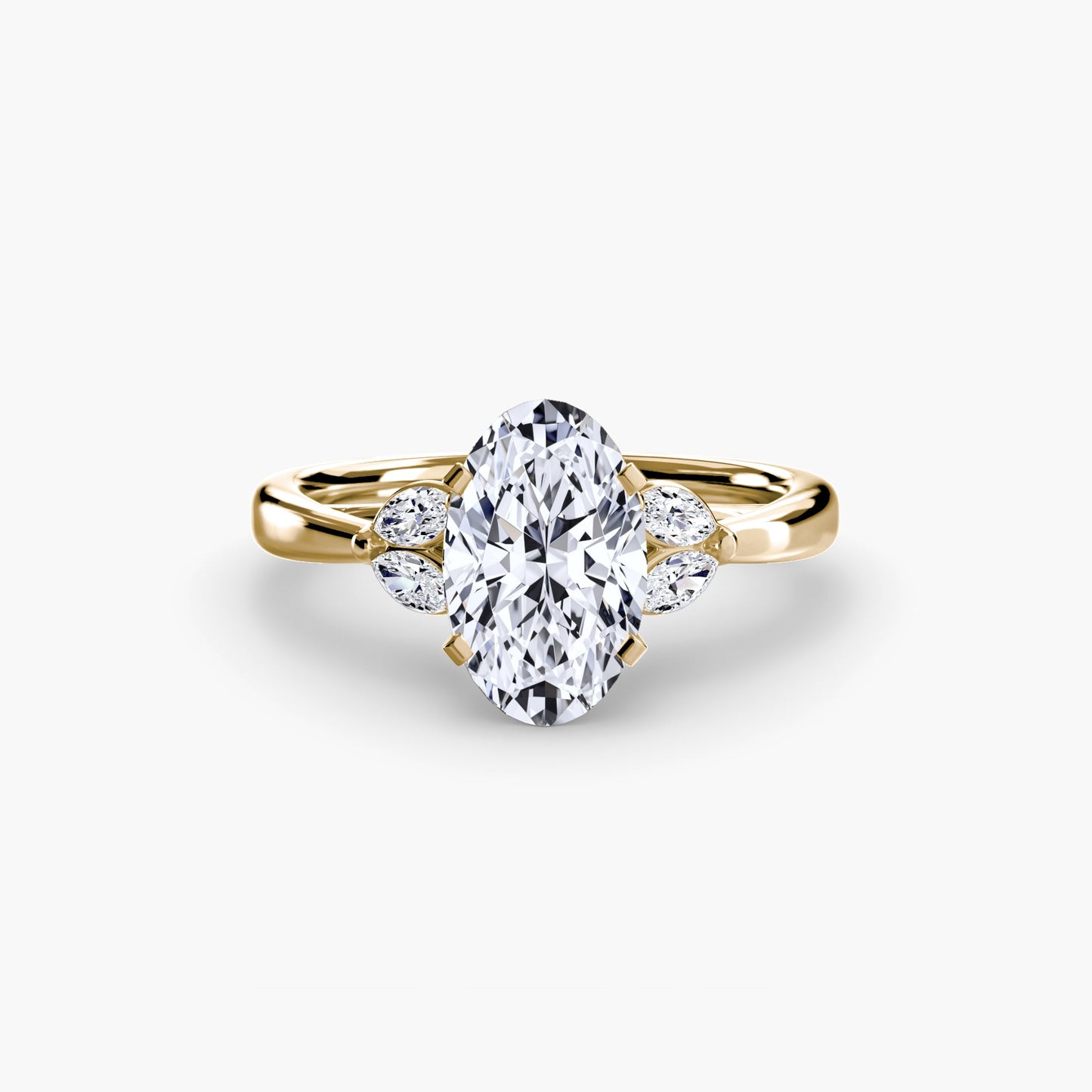 Gemma Taglio Brillante Setting in Gold – vista profilo
