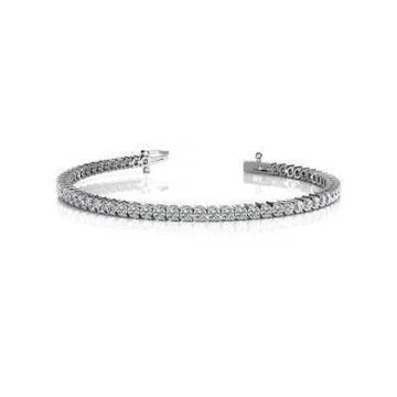 WG 14K Two Prong Set Round Vero Diamond Bracciale Tennis 6.20 Ct