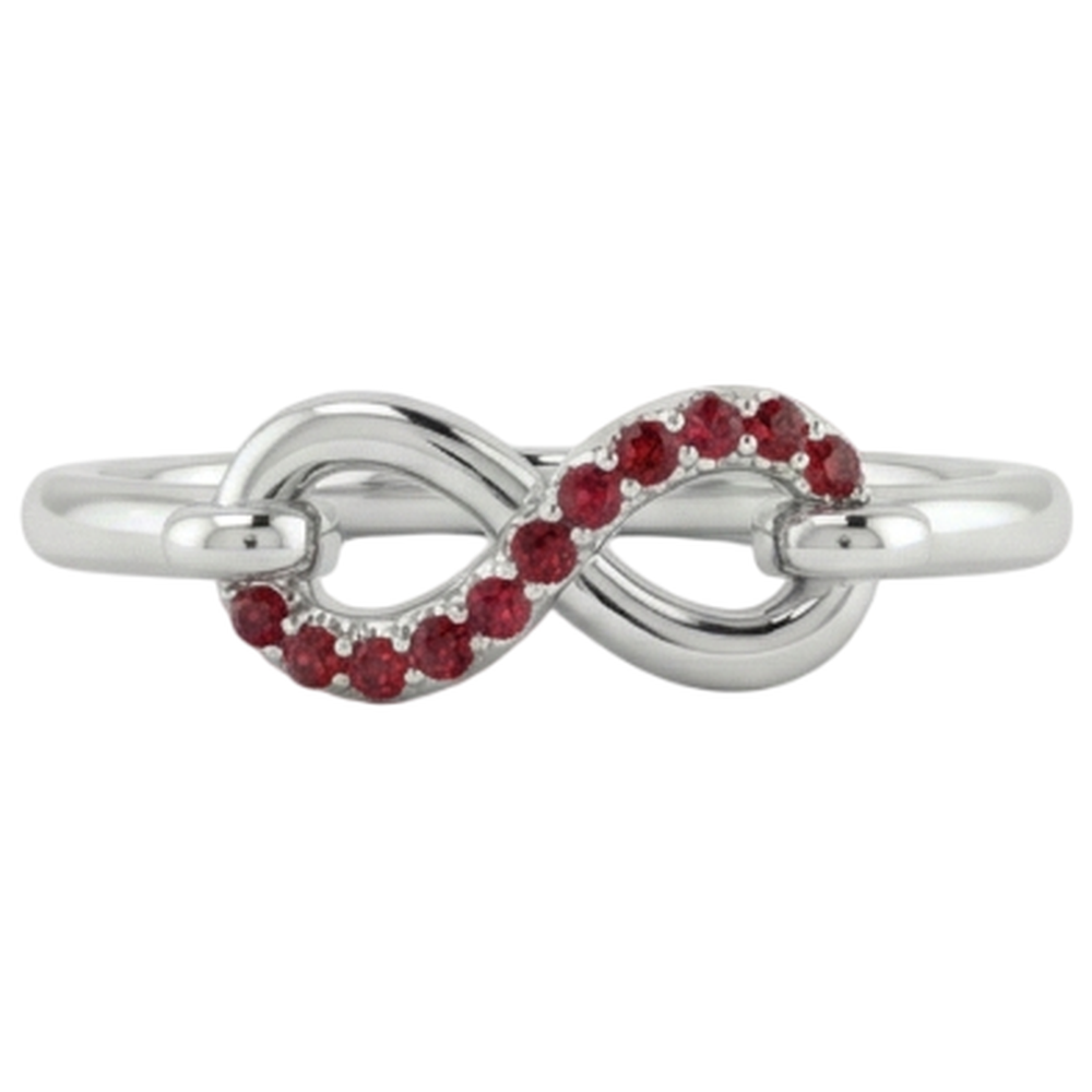 vero round rubino 0.25carati fede eternity vista frontale
