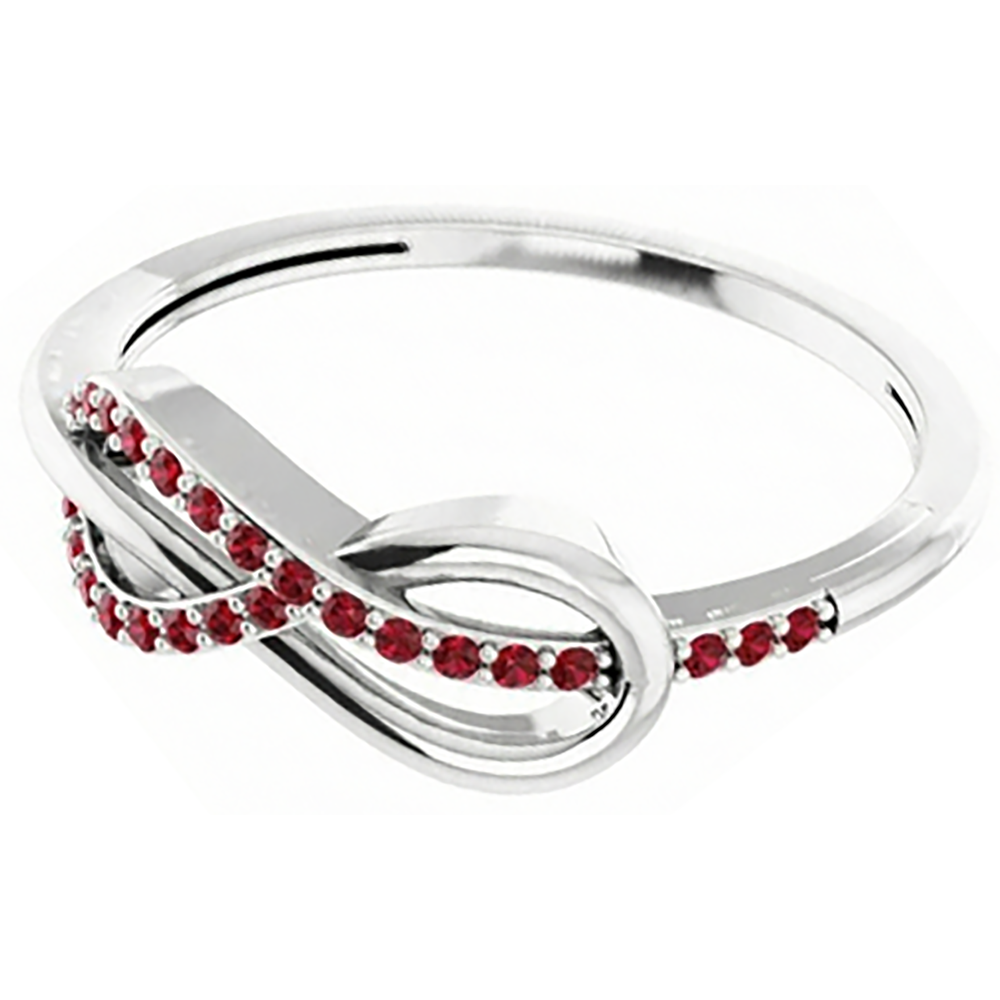 Wedding Infinity Band Round Rubini 0,50 carati con oro bianco 14 carati