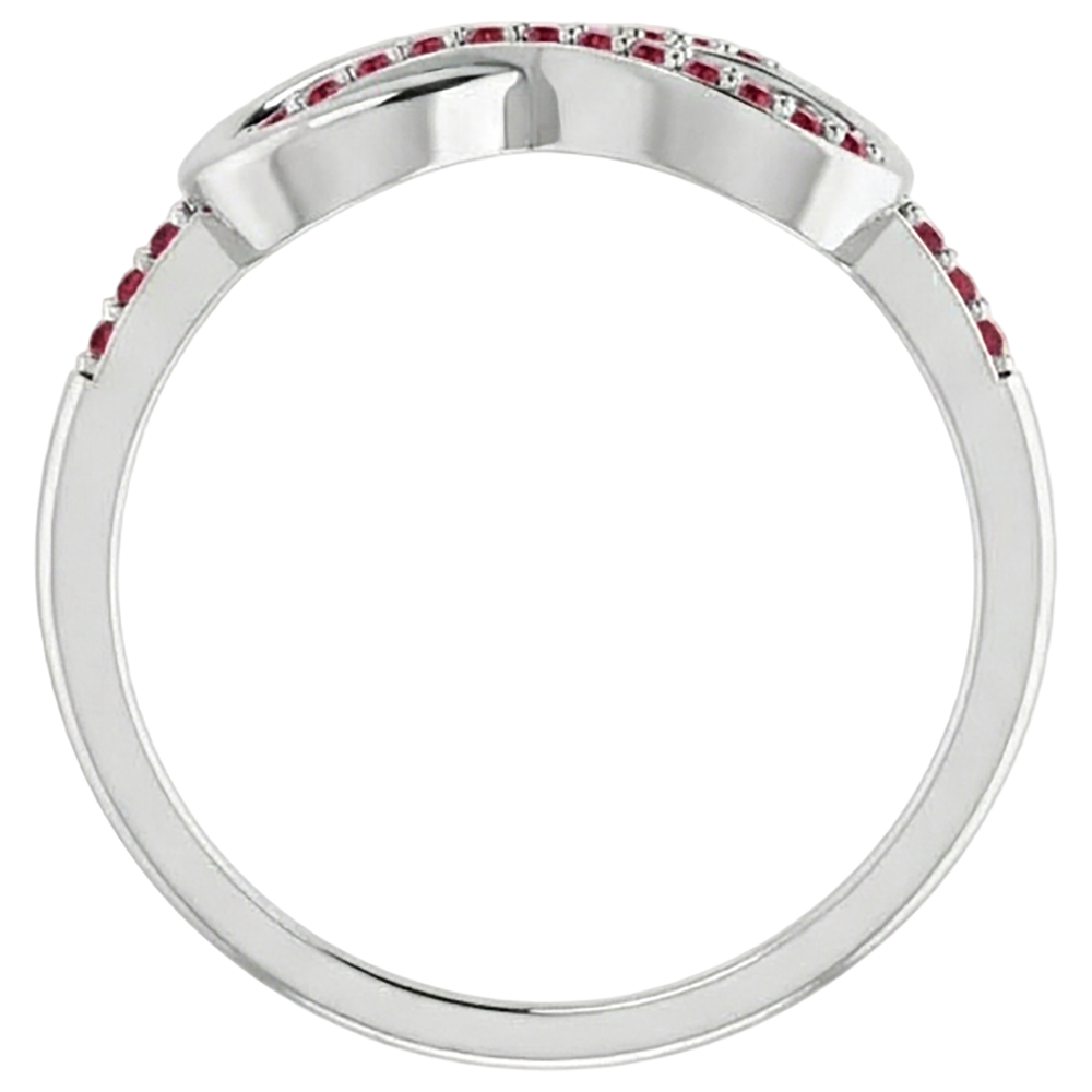 Wedding Infinity Band Round Rubini 0,50 carati con oro bianco 14 carati
