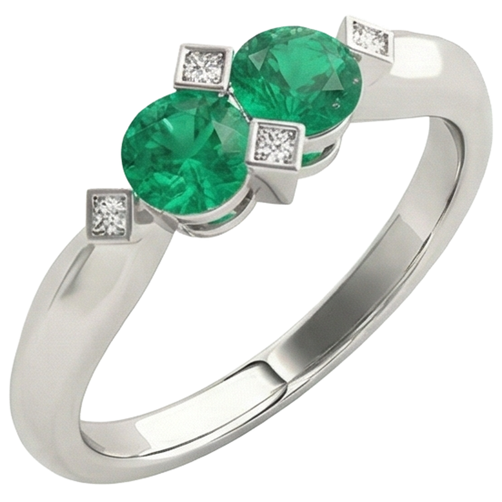Elegante Anello con Gemma 1 carati – vista laterale