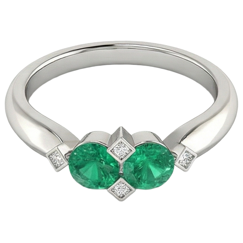 Elegante Anello con Gemma 1 carati – vista profilo