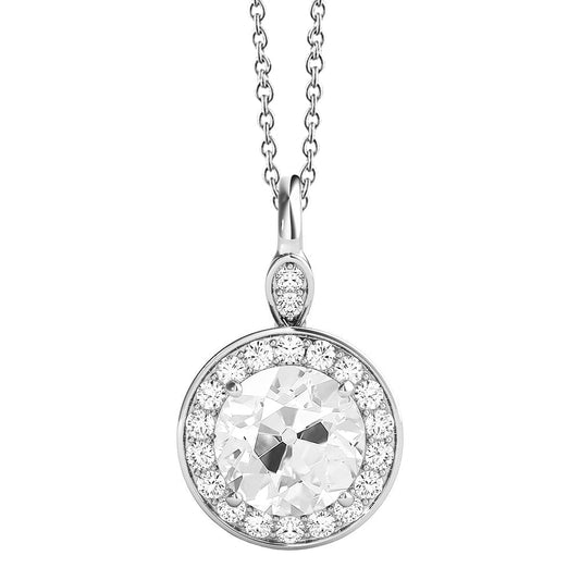 Taglio Old Mine Diamante Fine anello in Oro Bianco 14K – vista principale