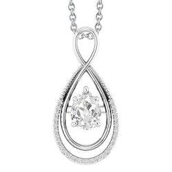 Oro Bianco 14K Taglio Old Mine Diamante Fine Pendente 1,50 carati