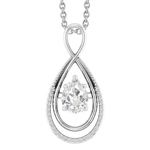 Taglio Old Mine Diamante Fine anello in Oro Bianco 14K – vista principale
