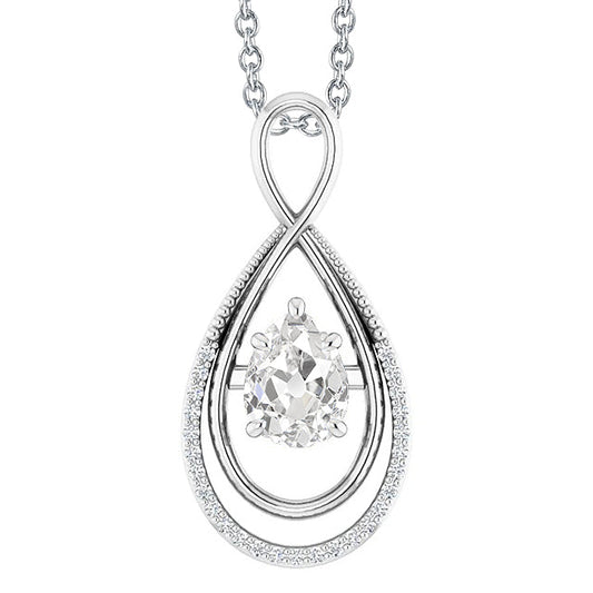 Taglio Old Mine Diamante Fine anello in Oro Bianco 14K – vista principale