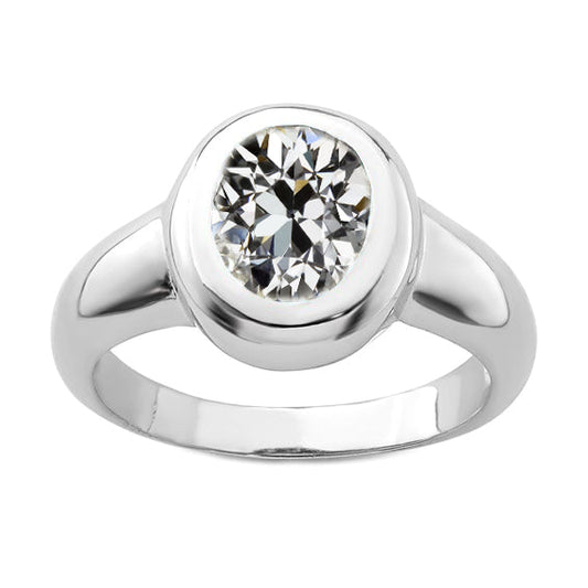 Diamante Fine Solitario di Fidanzamento 3 carati Oro Bianco 14K – vista principale