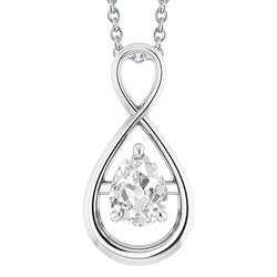 Diamante Pendente – Oro 14 Carati Bianco 1,50 carati