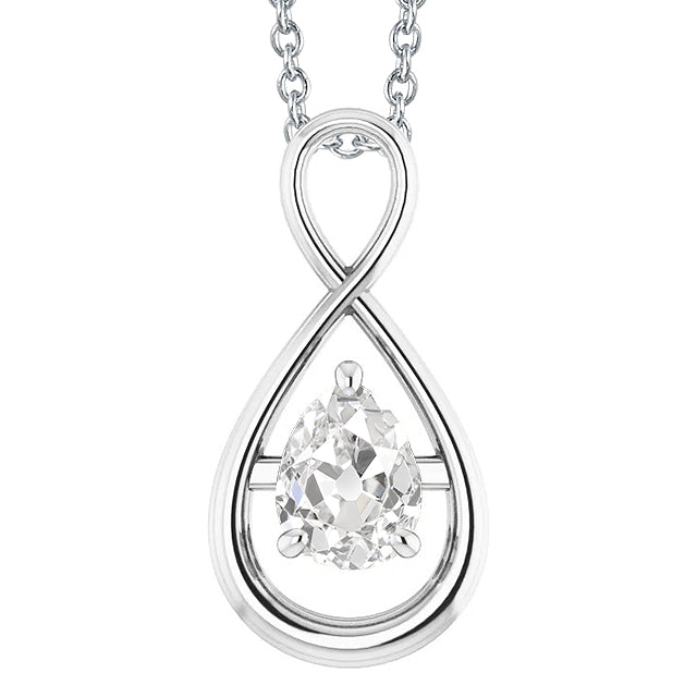 Taglio Old Mine Diamante anello in Oro 14 Carati Bianco – vista principale