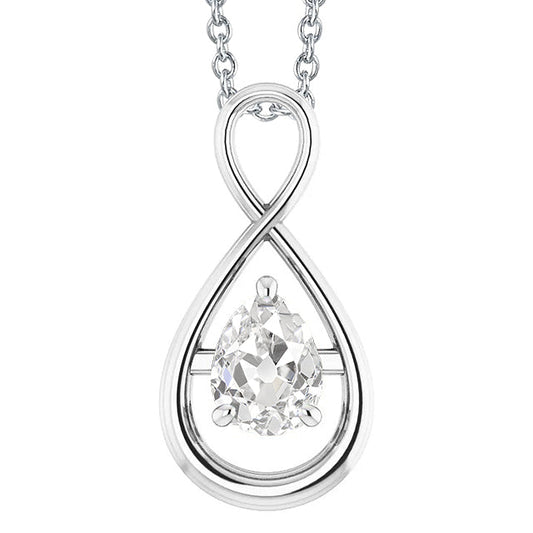Taglio Old Mine Diamante anello in Oro 14 Carati Bianco – vista principale