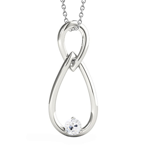Taglio Old Mine Diamante Fine anello in Oro Bianco 14K – vista principale
