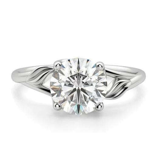 White Gold 14K Round Solitaire 2.70 Carat Naturale Diamond Ring