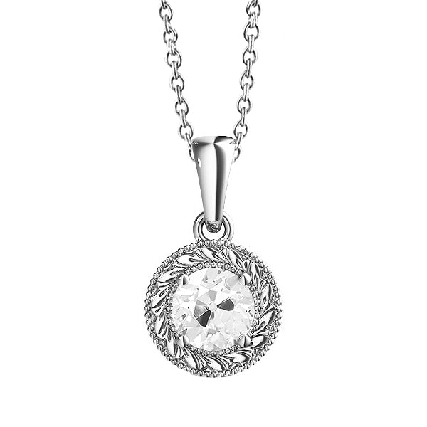 Taglio Old Mine Brillante anello in Oro Bianco 14K – vista principale