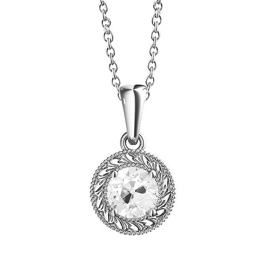Taglio Old Mine Brillante anello in Oro Bianco 14K – vista principale