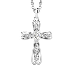 Diamante Pendente a Goccia – Croce 2 carati Oro 14 Carati Bianco