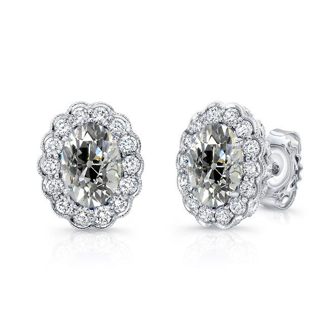 Taglio Old Mine Diamante Fine anello in Oro Bianco 14K – vista principale