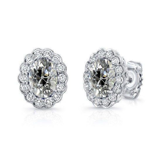 Taglio Old Mine Diamante Fine anello in Oro Bianco 14K – vista principale