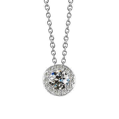 Brillante Halo 1,50 carati Oro Bianco 14K – vista principale