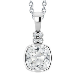 Brillante Pendente – Incassato a Bezel 5 carati Oro Bianco 14K
