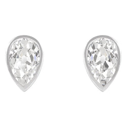Diamante Orecchini a Lobo 2 carati – Oro Bianco 14K