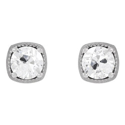 Orecchini a Lobo Oro Bianco 14K con Diamante – 4 carati