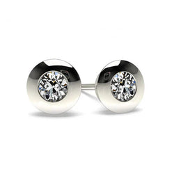 Orecchini a Lobo Oro 14 Carati Bianco – Diamante Taglio Old Mine