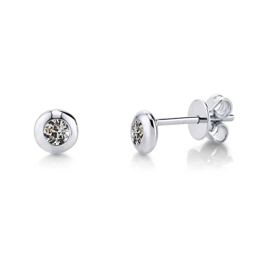 Orecchini Oro Bianco 14K con Diamante Fine – vista principale