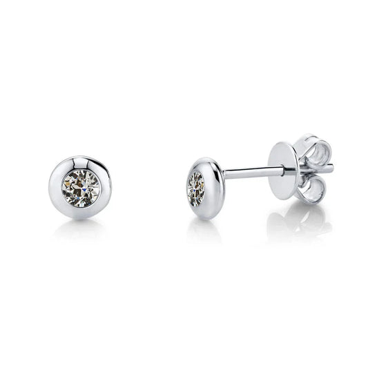 Orecchini Oro Bianco 14K con Diamante Fine – vista principale