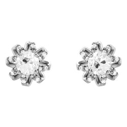 Diamante Orecchini Pendenti – Oro Bianco 14K 1 carati