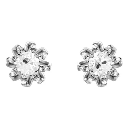 Diamante Orecchini Pendenti 1 carati Oro Bianco 14K – vista principale
